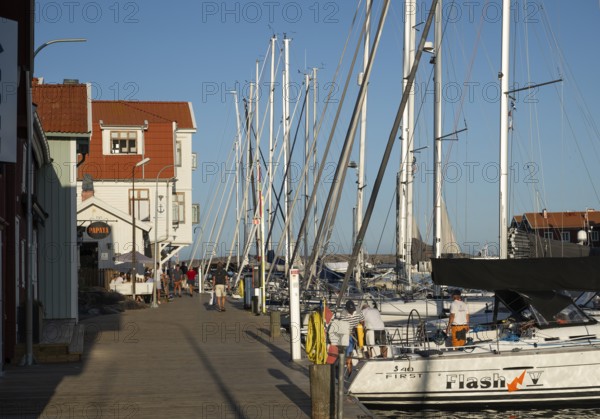 Promenade, harbour, Smögen, Smögenbryggan, Västra Götalands Län, Bohuslän, Sweden