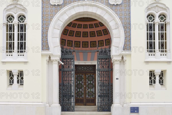 Entrance to the Bank of Portugal, Faro, Algarve, Portugal