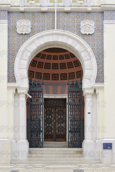 Entrance to the Bank of Portugal, Faro, Algarve, Portugal