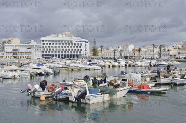 Boats in the harbour, Faro, Algarve, Portugal