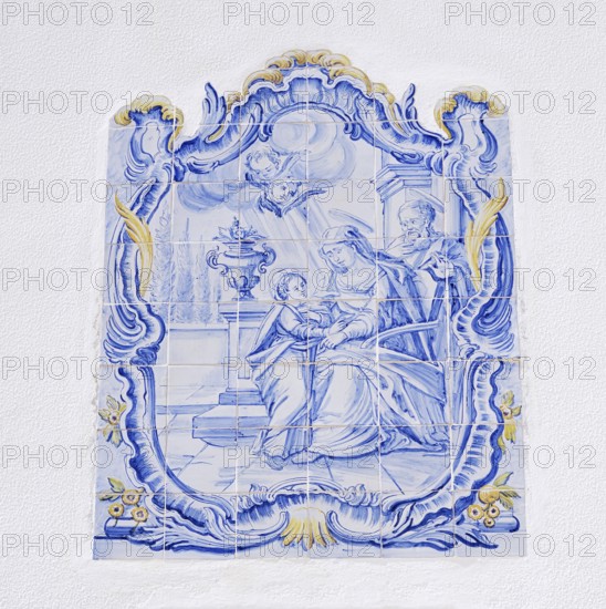 Azulejo at the church of Sant'Ana, Albufeira, Algarve, Portugal