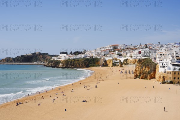 Praia Dos Pescadores beach and town view of Albufeira, Algarve, Portugal