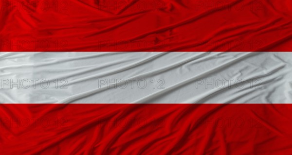 Austrian flag waving. Flag of Austria with cloth texture