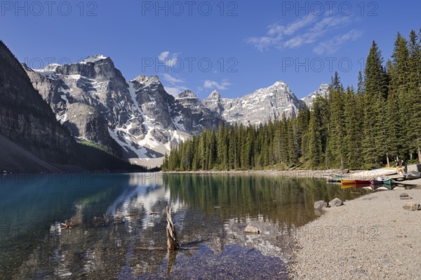Moraine Lake and mountains of the Valley of the Ten Peaks, Banff National Park, Alberta, Canada