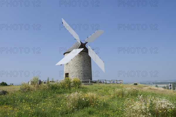 Windmill Moulin a vent de Moidrey, Pontorson, Departement Manche, Normandy, France