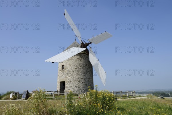 Windmill Moulin a vent de Moidrey, Pontorson, Departement Manche, Normandy, France