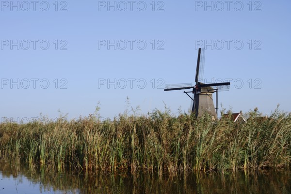Historic windmill, UNESCO World Heritage Site, Kinderdijk, South Holland, Netherlands