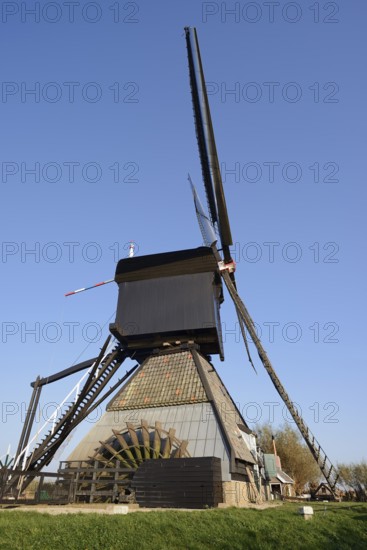 Historic windmill, UNESCO World Heritage Site, Kinderdijk, South Holland, Netherlands