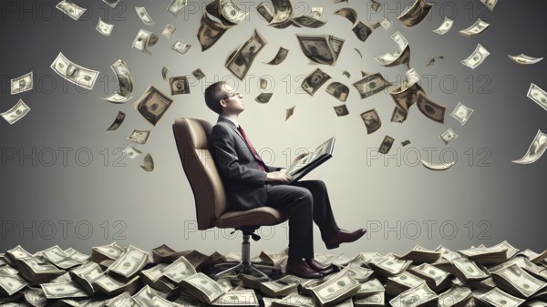Concept of financial investment money saving money growth business success, AI generated