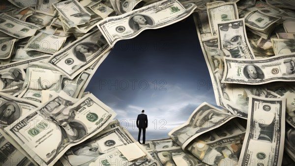Concept of financial investment money saving money growth business success, AI generated
