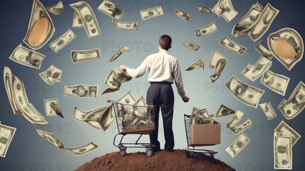Concept of financial investment money saving money growth business success, AI generated
