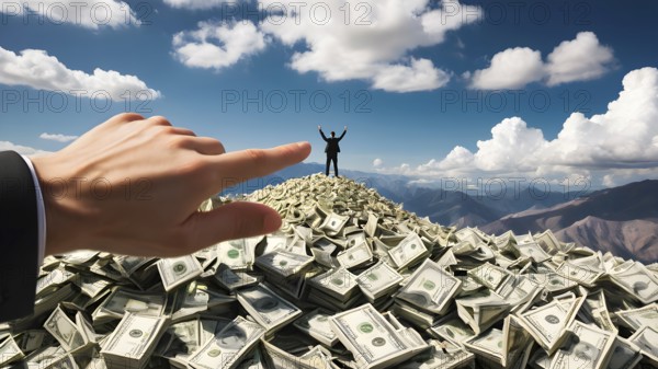 Concept of financial investment money saving money growth business success, AI generated