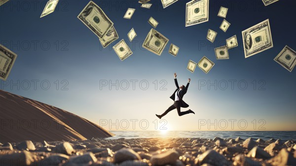 Concept of financial investment money saving money growth business success, AI generated