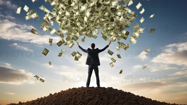 Concept of financial investment money saving money growth business success, AI generated