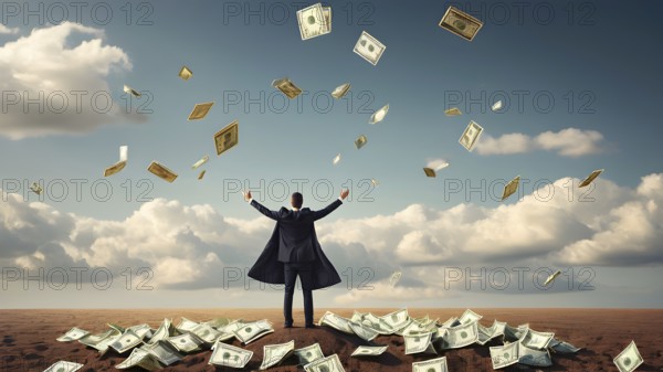 Concept of financial investment money saving money growth business success, AI generated
