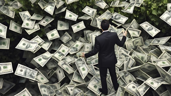 Concept of financial investment money saving money growth business success, AI generated