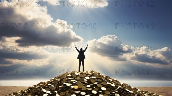 Concept of financial investment money saving money growth business success, AI generated