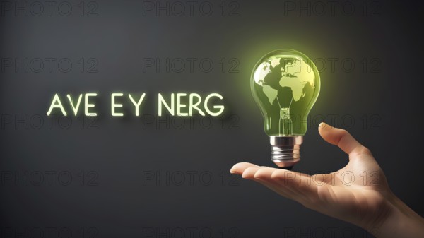 Energy saving lamps and Electric energy saving concept. AI generated image, ai