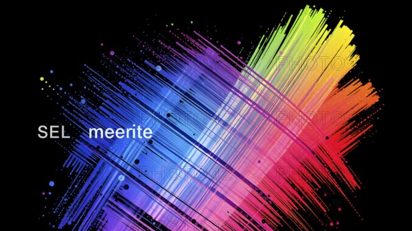 Abstract hand painted multi color brush strokes.on a black background AI generated image, ai