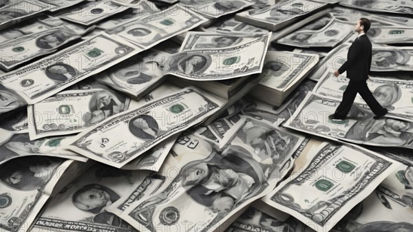 Concept of financial investment money saving money growth business success, AI generated