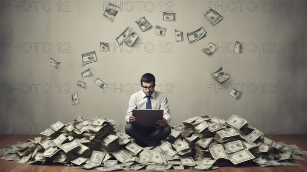 Concept of financial investment money saving money growth business success, AI generated