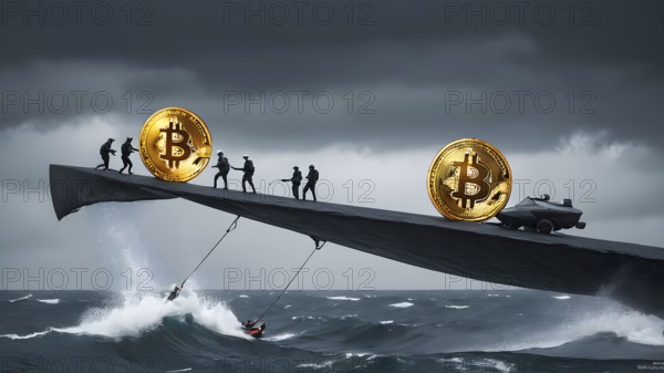 Gold Bitcoin crypto currency. digital coin crypto currency. The concept of crypto currency. blockchain technology, AI generated