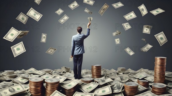 Concept of financial investment money saving money growth business success, AI generated