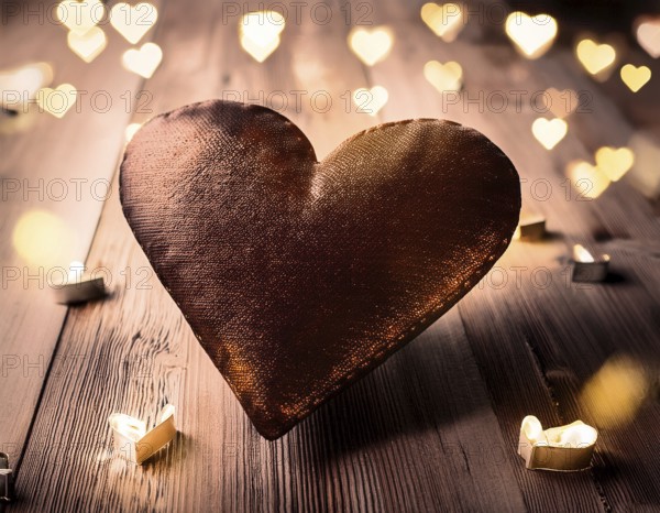 Valentines day background banner - abstract panorama background with hearts - concept love, AI generated