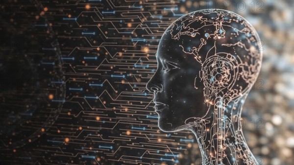 AI Learning and Artificial Intelligence Concept. Business, modern technology, AI generated image, ai