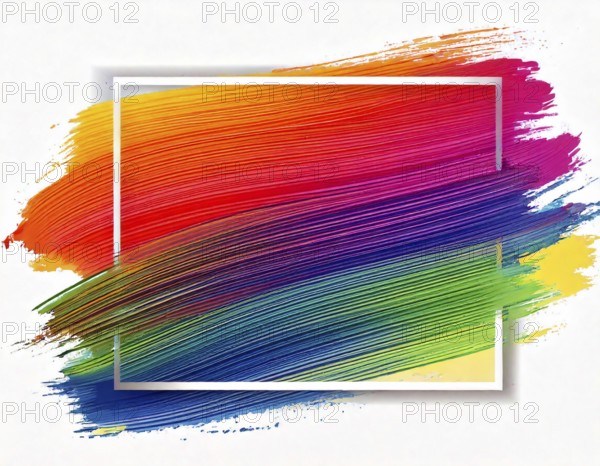 Brush strokes with border. Element for design flyer, AI generated