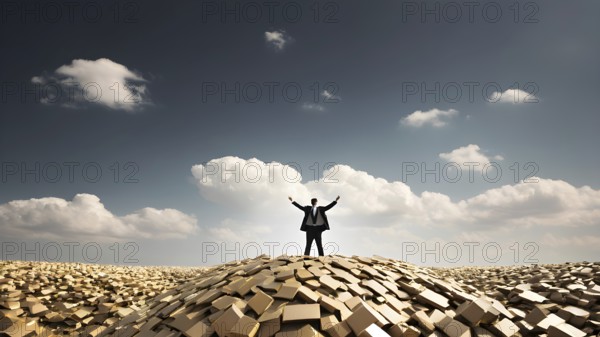 Success, achievement of goal in business and life. Achievement and Business Goal Success Concept. AI generated image