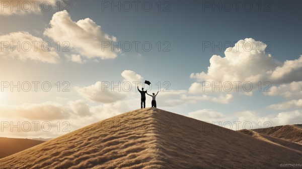 Success, achievement of goal in business and life. Achievement and Business Goal Success Concept. AI generated image