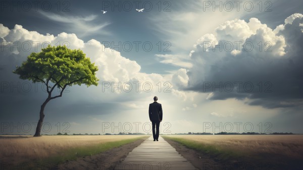 Success, achievement of goal in business and life. Achievement and Business Goal Success Concept. AI generated image