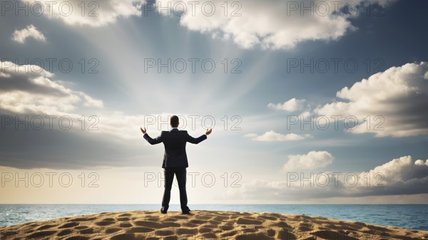 Success, achievement of goal in business and life. Achievement and Business Goal Success Concept. AI generated image