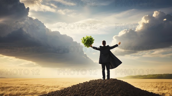 Success, achievement of goal in business and life. Achievement and Business Goal Success Concept. AI generated image