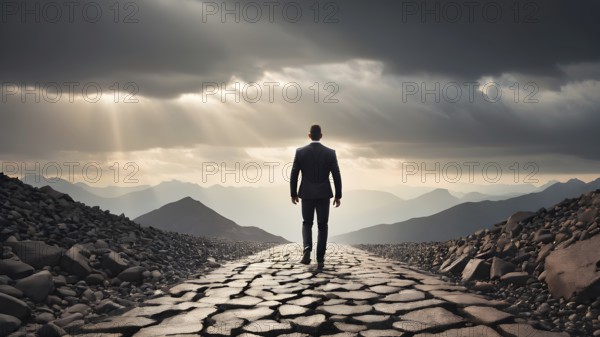 Success, achievement of goal in business and life. Achievement and Business Goal Success Concept. AI generated image
