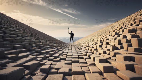 Success, achievement of goal in business and life. Achievement and Business Goal Success Concept. AI generated image