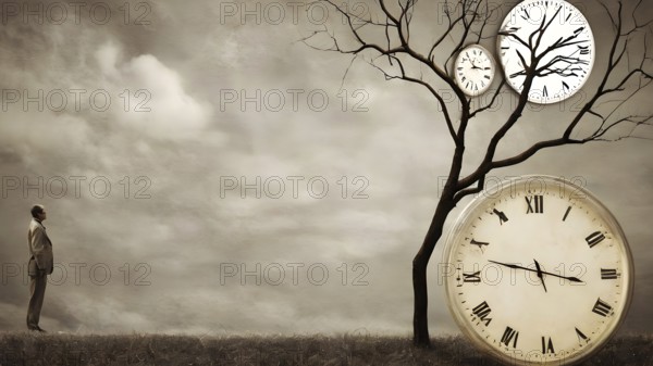 Man planning time business concept. Context to productivity, efficiency, and time management, AI generated