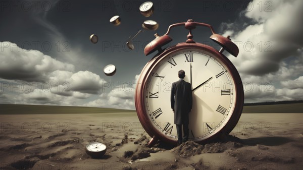 Man planning time business concept. Context to productivity, efficiency, and time management, AI generated