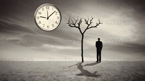 Man planning time business concept. Context to productivity, efficiency, and time management, AI generated