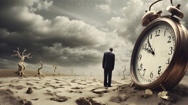 Man planning time business concept. Context to productivity, efficiency, and time management, AI generated