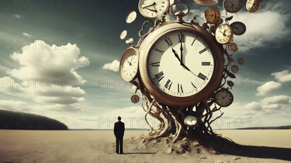 Man planning time business concept. Context to productivity, efficiency, and time management, AI generated