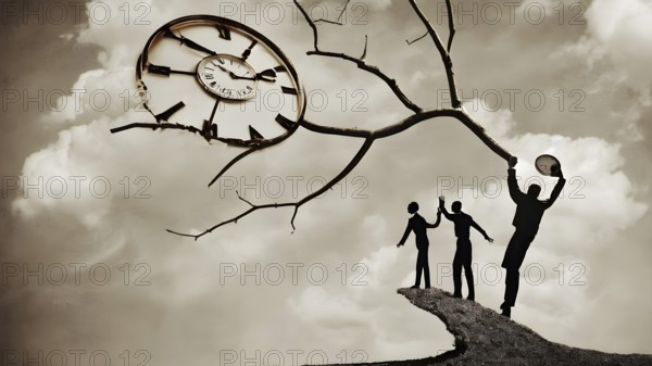 Man planning time business concept. Context to productivity, efficiency, and time management, AI generated