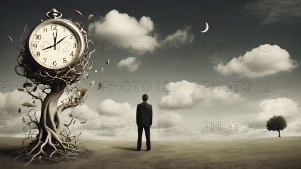 Man planning time business concept. Context to productivity, efficiency, and time management, AI generated