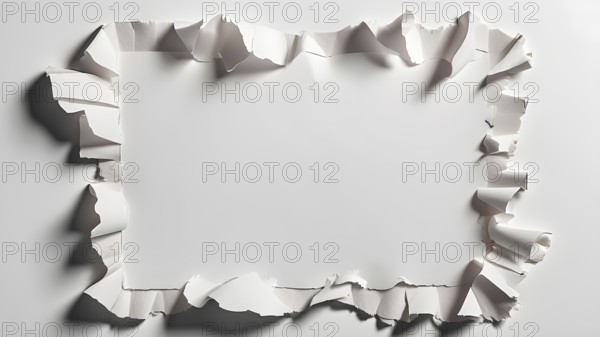 Torn paper form a frame with a copyspace. AI generated image, ai. note paper paper