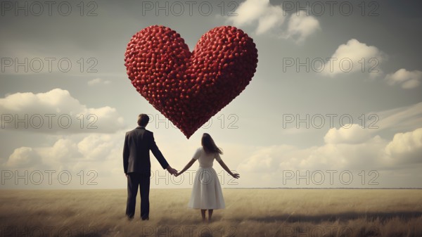 Love, Valentine's Day concepts. Love symbol, concept for Valentine's Day, wedding etc. Heart elements for love concept design. AI generated image
