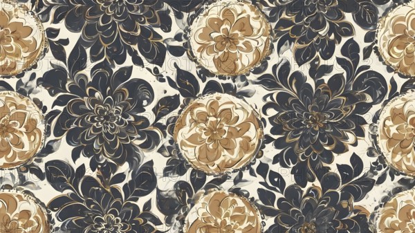 Artifical Intelligence generated seamless floral elements. Abstract Modern Brochure floral Design patterns, AI generated