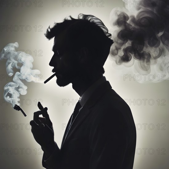 Smoking, concept of no smoking and World No Tobacco Day with lung and cigarette. Smoking Addiction. AI generated image, ai
