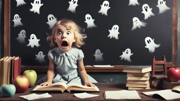 Phobia of educational and school concept, AI generated image