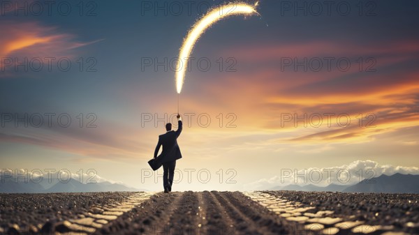 Success, achievement of goal in business and life. Achievement and Business Goal Success Concept. AI generated image